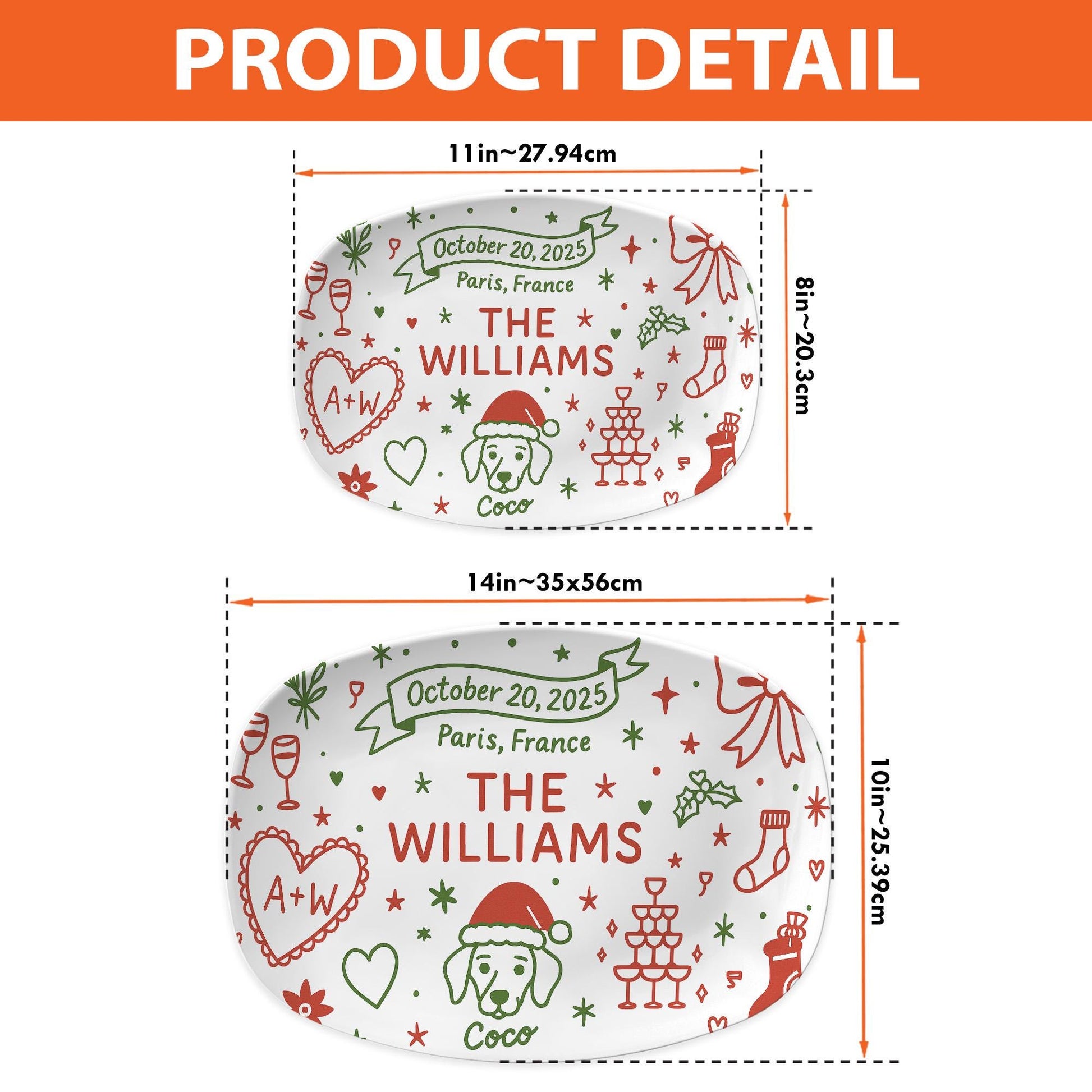 Custom Family Keepsake Platter: Personalized Wedding, Anniversary, Pet Gift - DECOR only