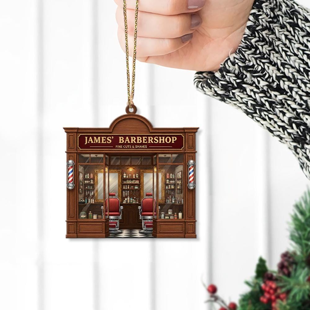 Personalized Barber Christmas Ornament: Salon Decor, Hair Stylist Gift
