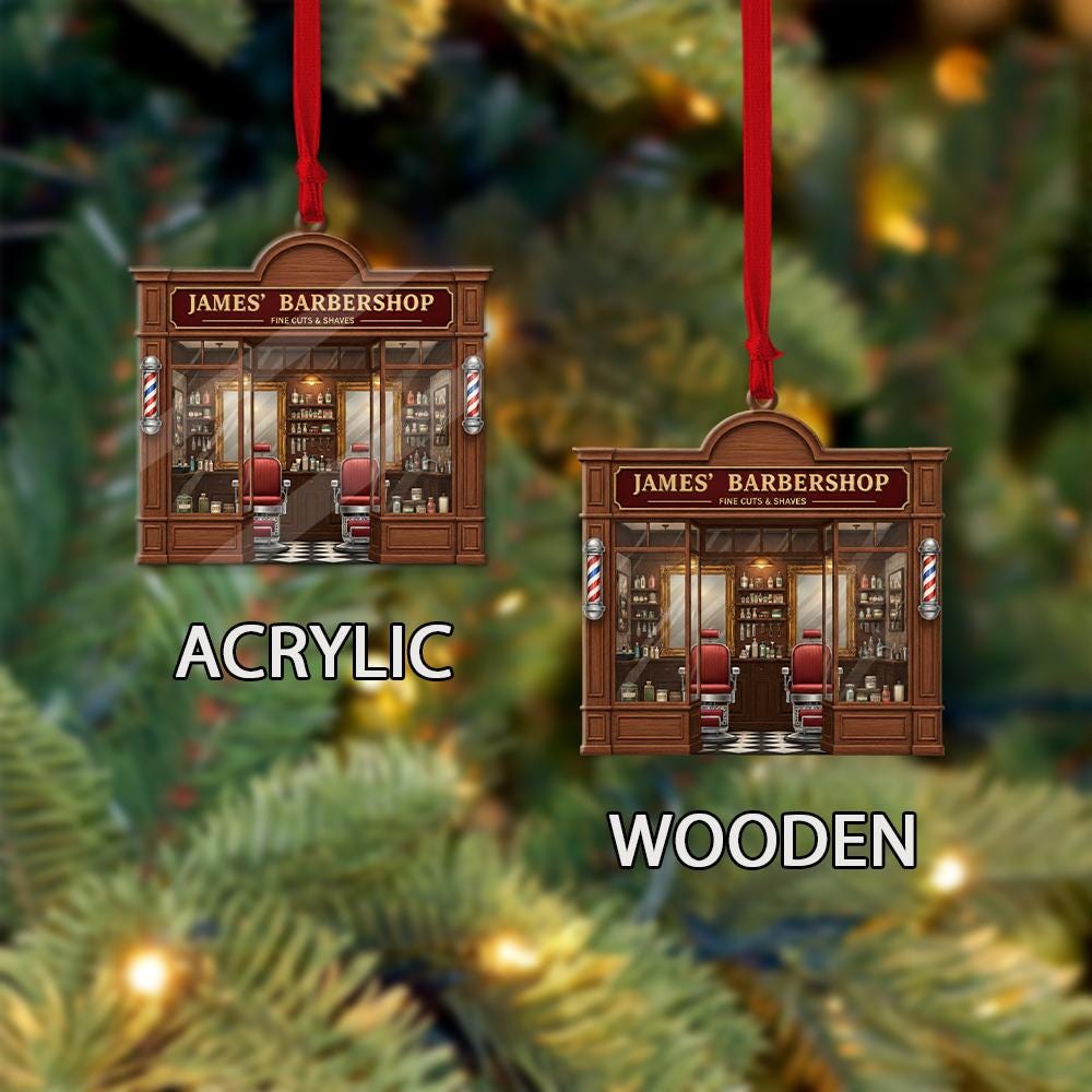 Personalized Barber Christmas Ornament: Salon Decor, Hair Stylist Gift