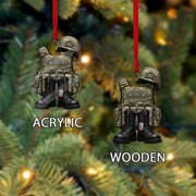 Personalized Military Ornament: Army Soldier Keepsake, Veteran Gift