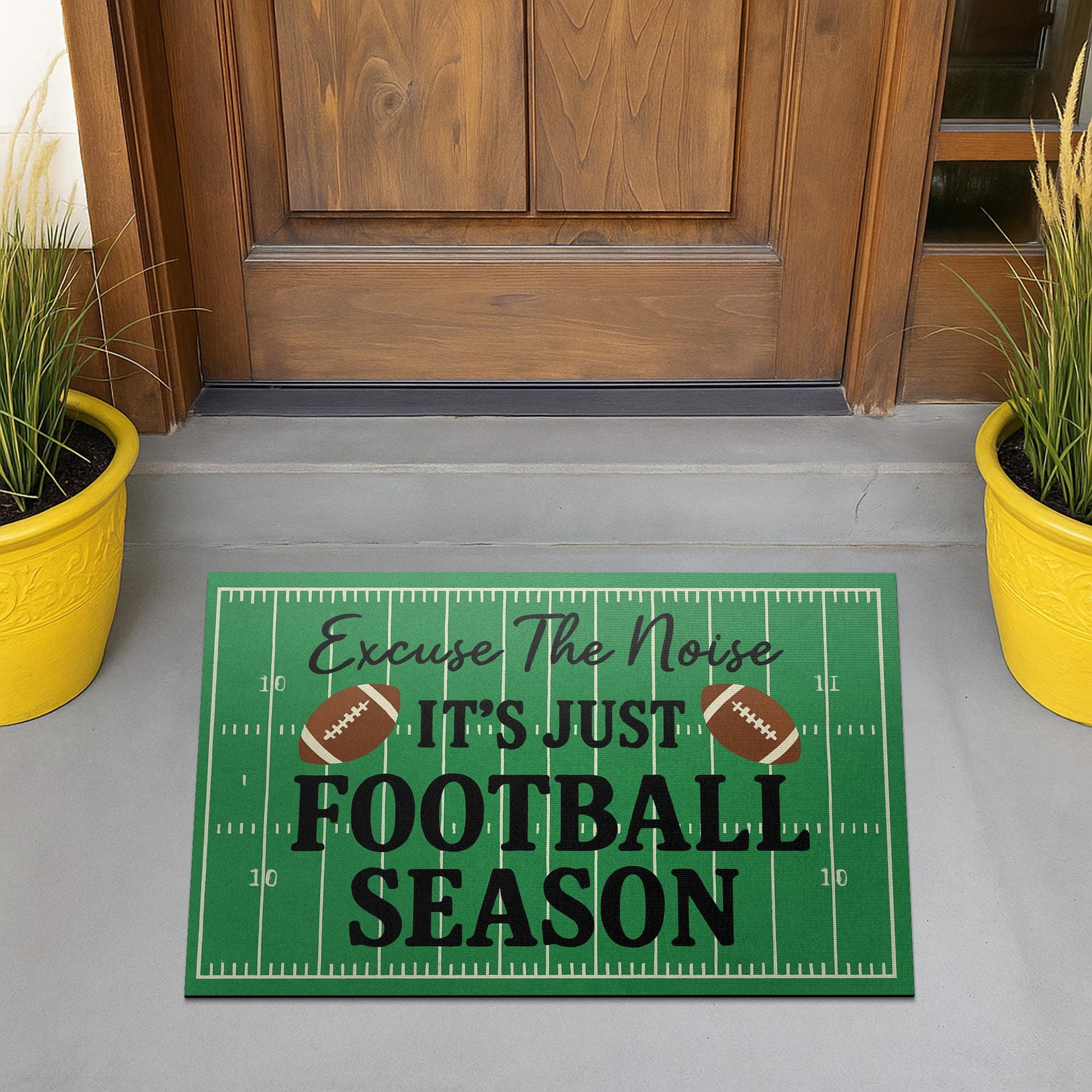 Football Season Doormat – Funny Game Day Entry Rug for Sports Fans