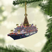 Personalized Cruise Ship Christmas Ornament – Custom Name Ocean Liner Holiday Decoration