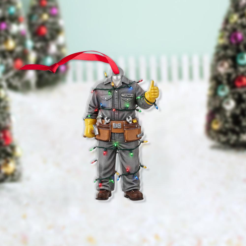 Personalized Handyman Ornament: Custom Construction Worker Gift