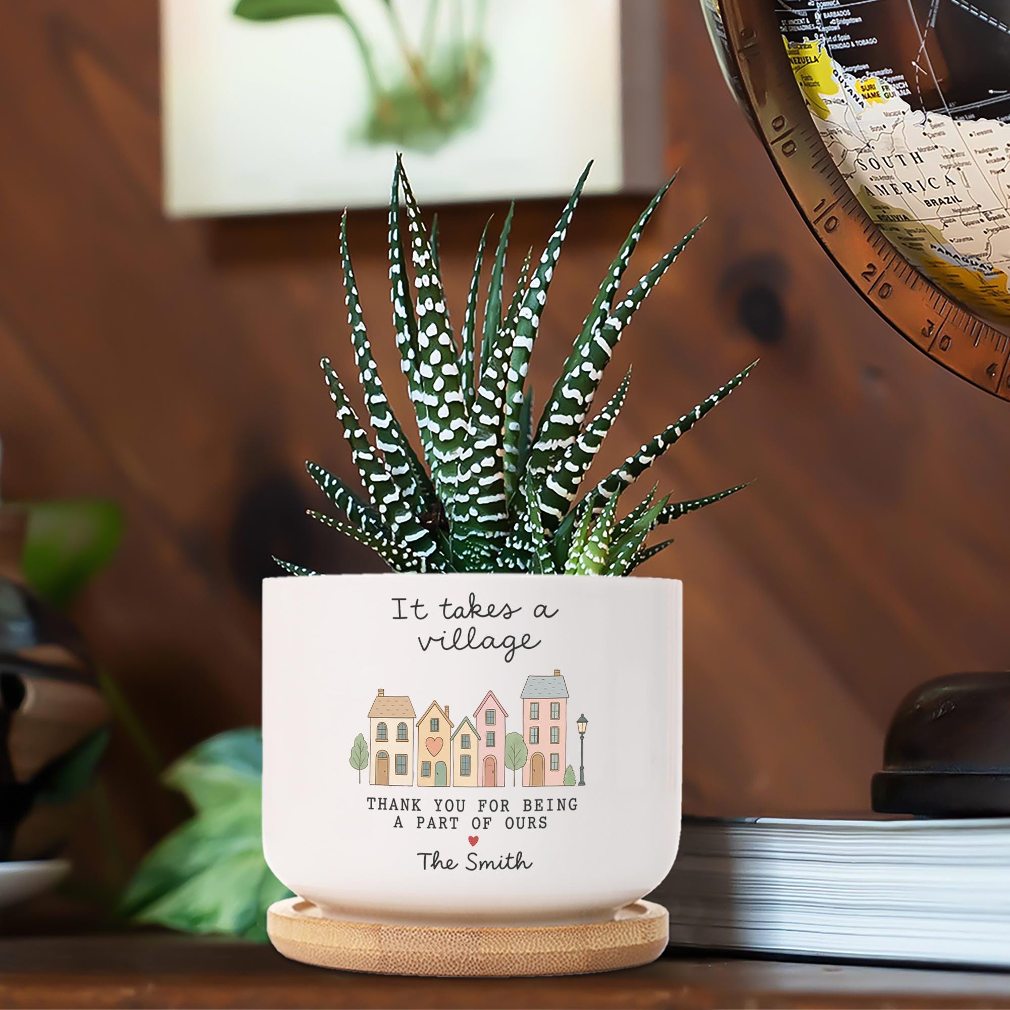Personalized Ceramic Plant Pot: Teacher, Friend, Neighbor Thank You Gift