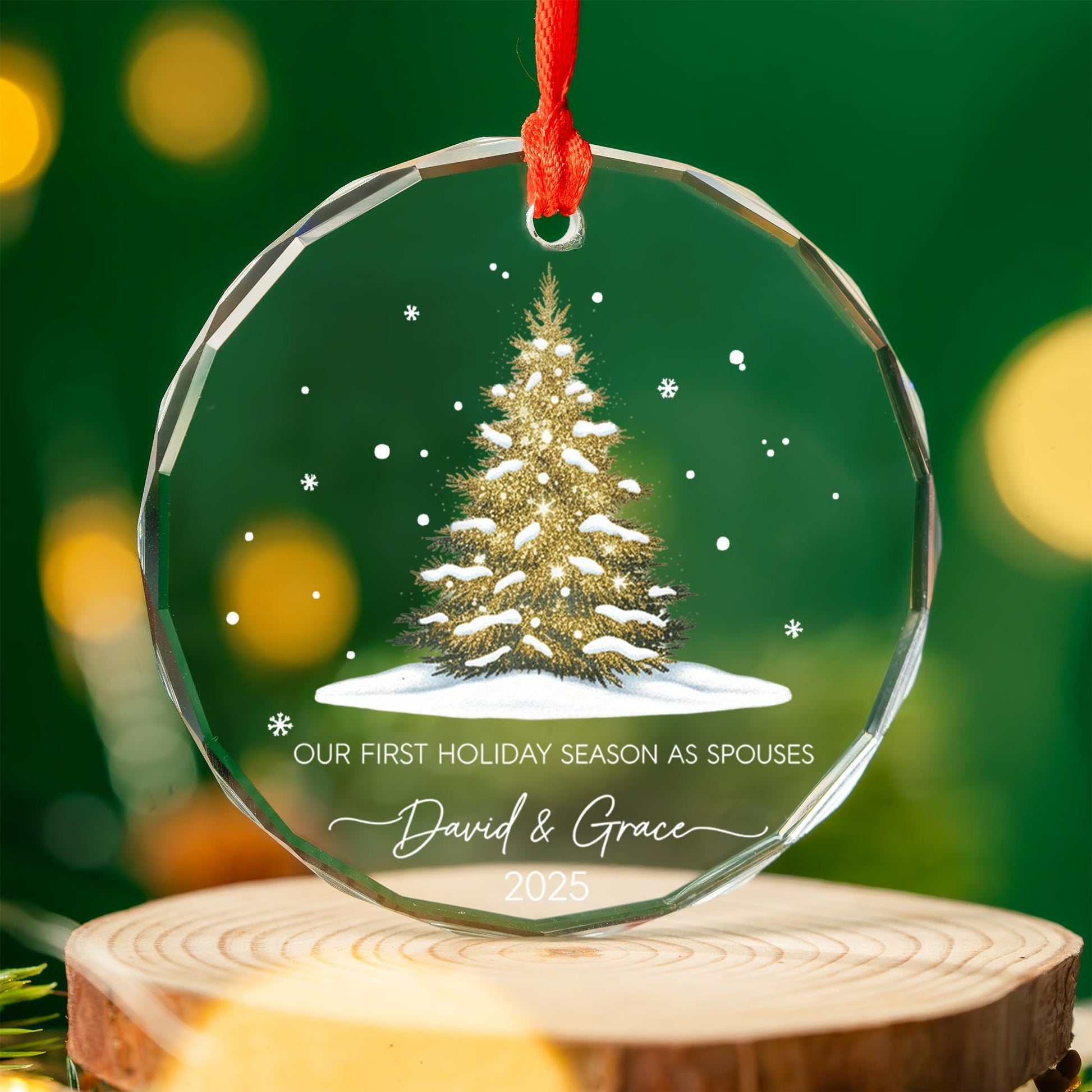 Personalized First Christmas Married Ornament 2025, Newlywed Gift, Custom Holiday Keepsake for Couples, Spouse Christmas Decor