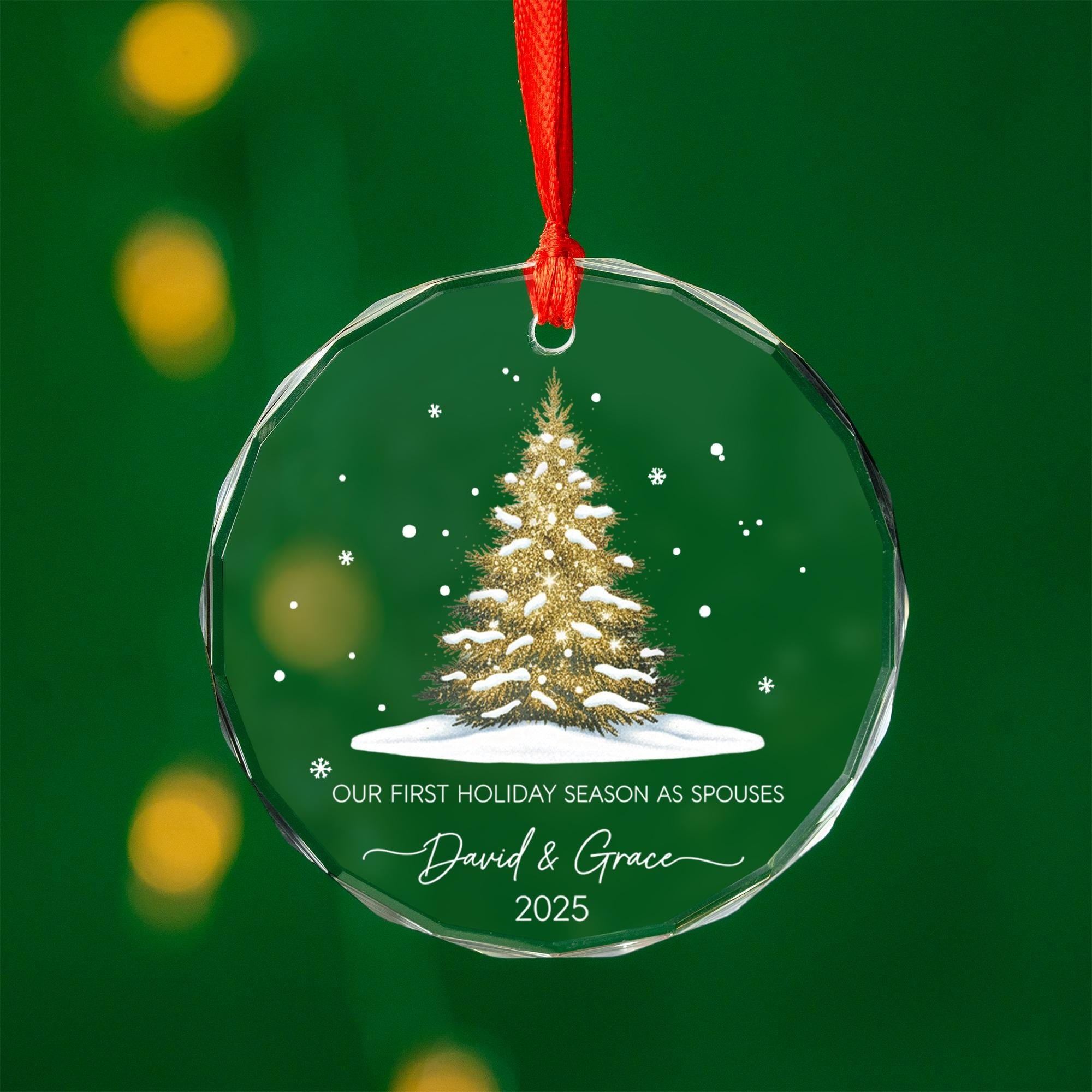 Personalized First Christmas Married Ornament 2025, Newlywed Gift, Custom Holiday Keepsake for Couples, Spouse Christmas Decor