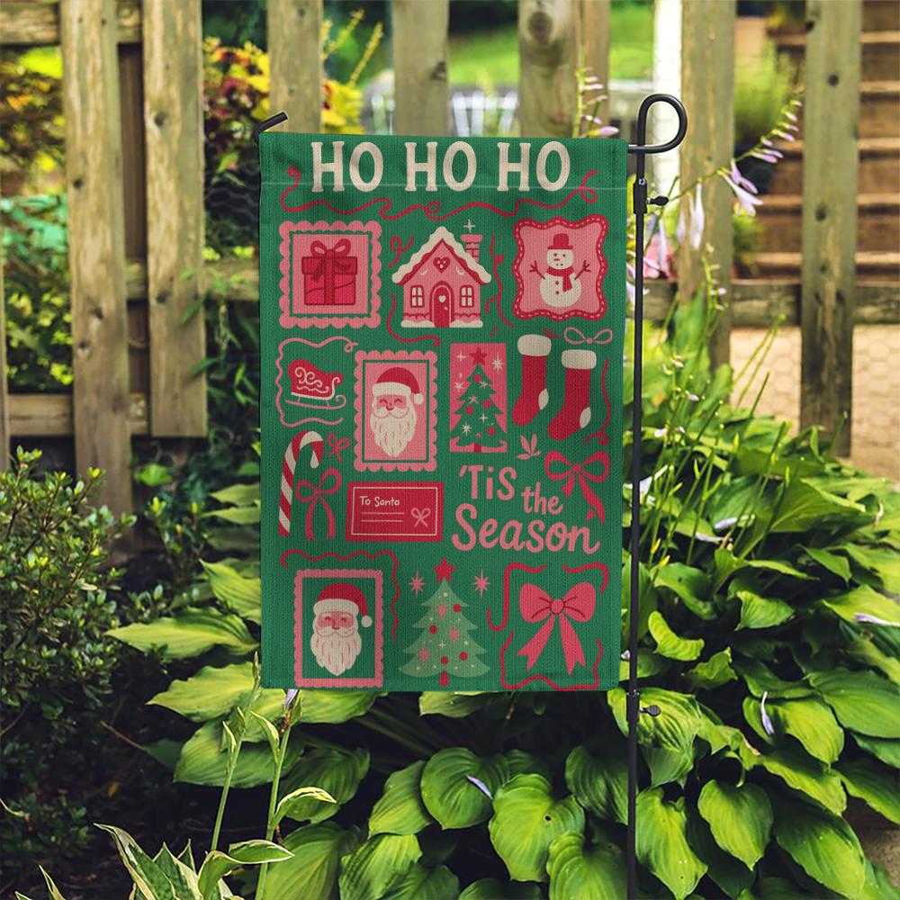 Christmas Garden Flag – Double Sided Holiday Yard Decoration with Santa and Tree Design