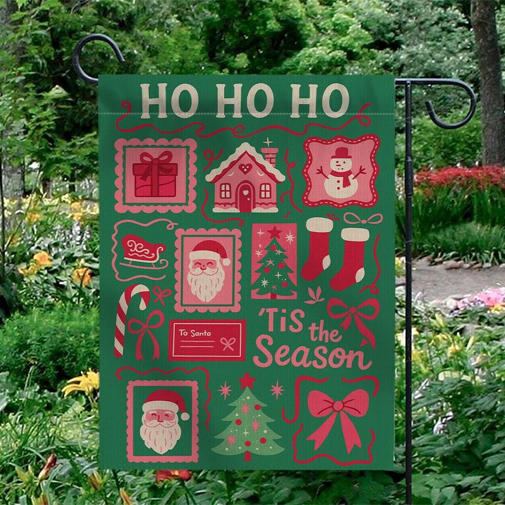 Christmas Garden Flag – Double Sided Holiday Yard Decoration with Santa and Tree Design