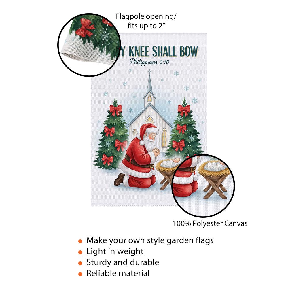 Christian Christmas Garden Flag: Santa Nativity Scene Yard Decor