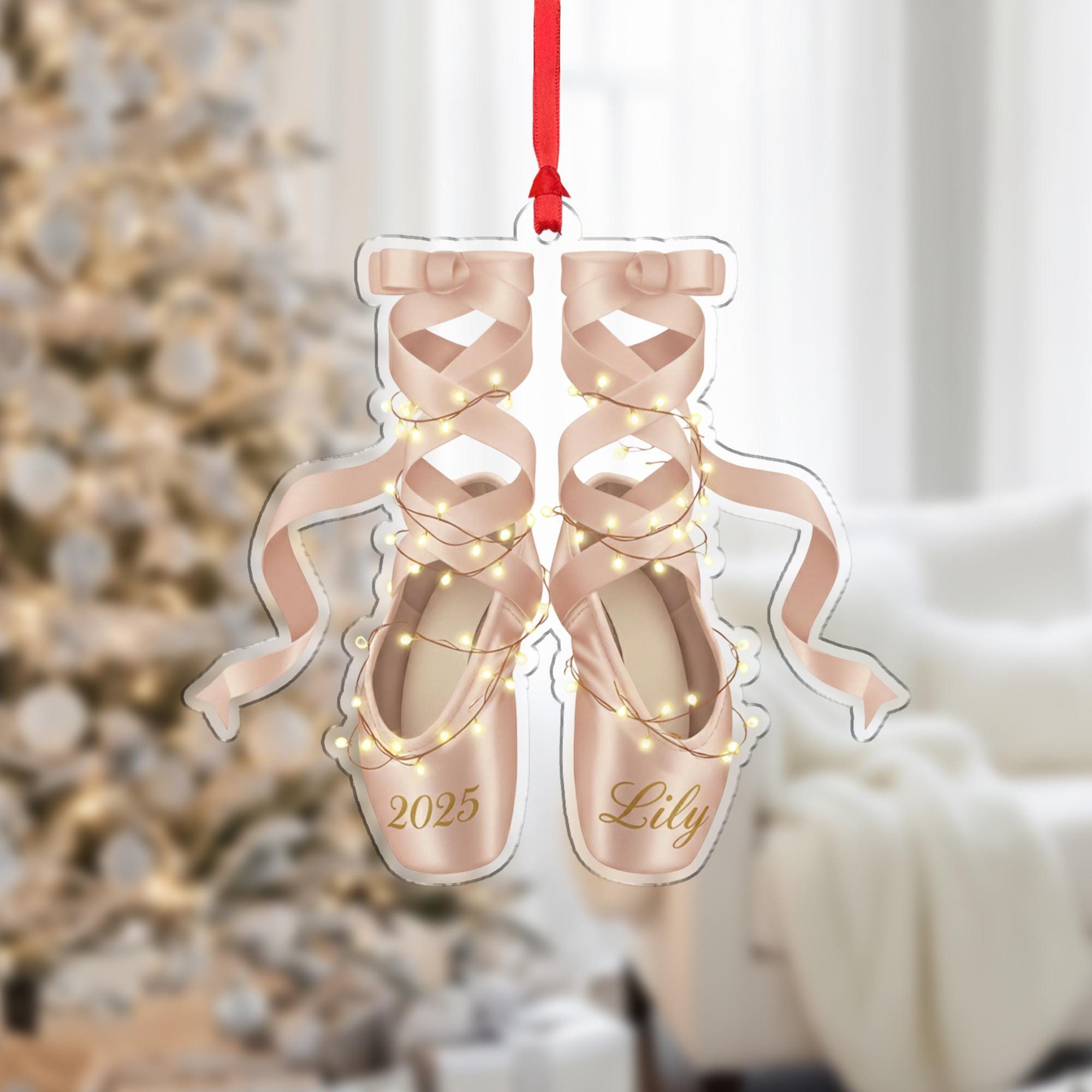 Personalized Ballet Shoe Ornament – Ballet Dancer Keepsake, Kid Christmas Gifts