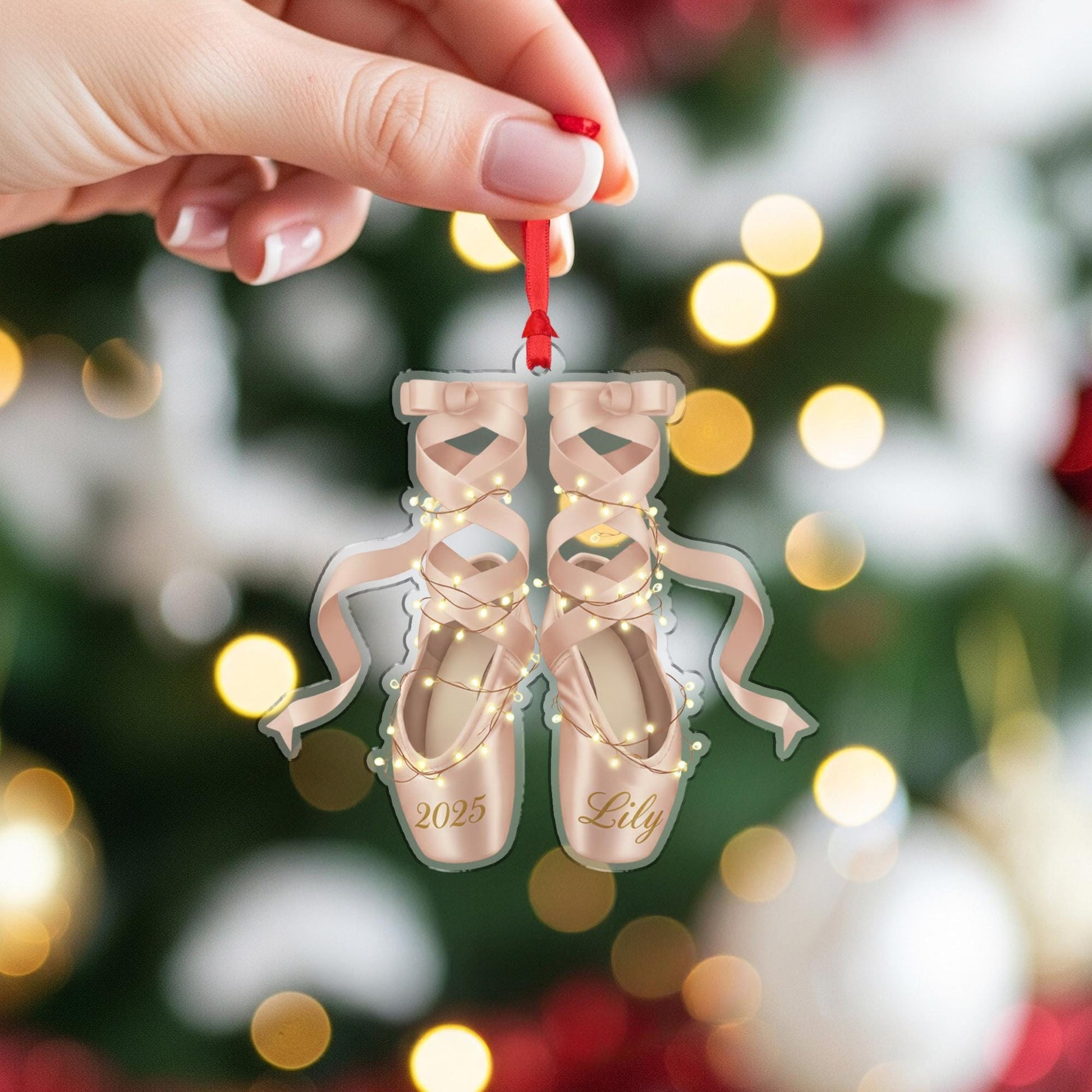 Personalized Ballet Shoe Ornament – Ballet Dancer Keepsake, Kid Christmas Gifts