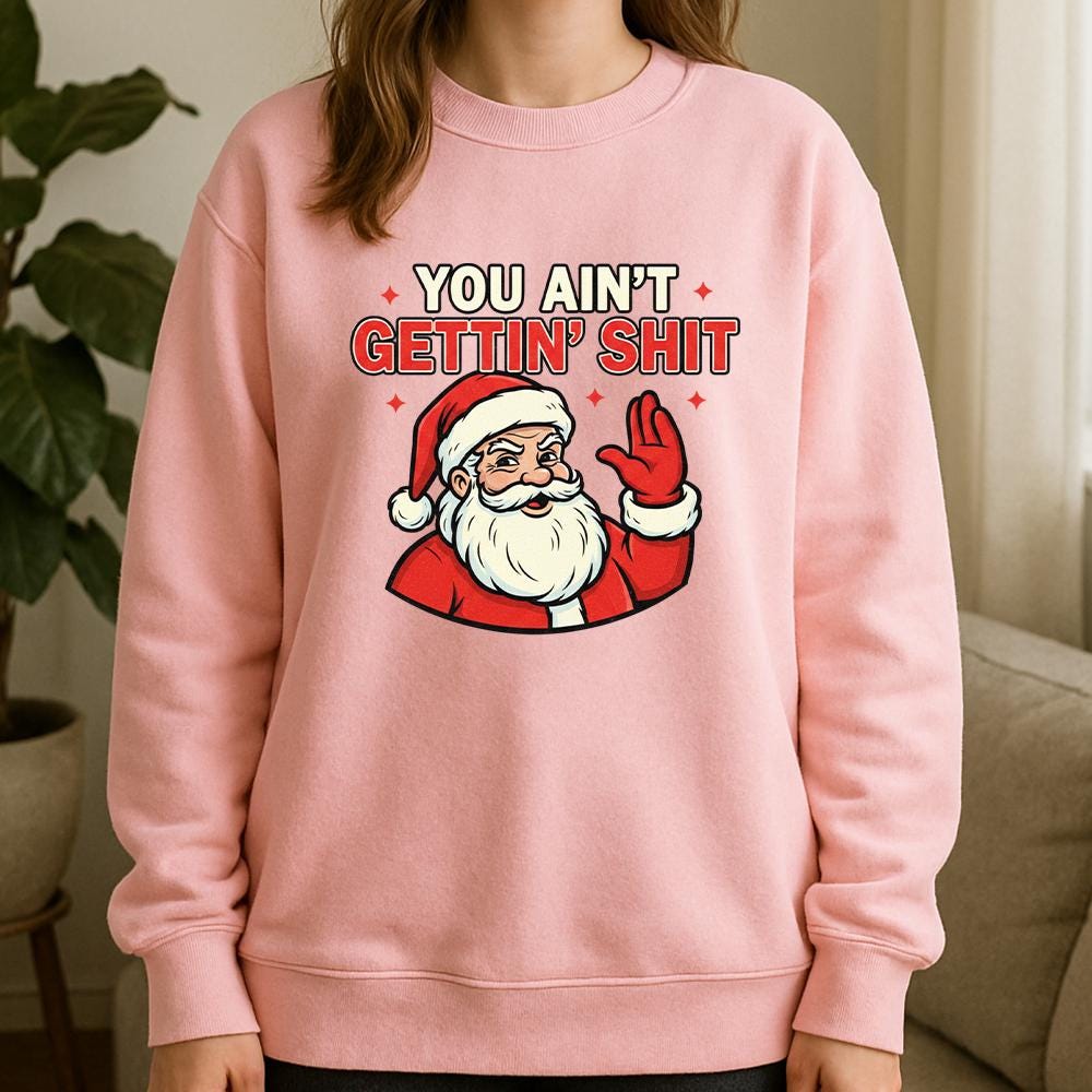 Unisex Christmas Sweatshirt – Santa Claus Funny Holiday Crewneck Pullover