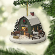 Personalized Horse Farm Christmas Ornament – Barn Holiday Decor