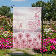 Breast Cancer Awareness Garden Flag – Pink Ribbon Outdoor Decor