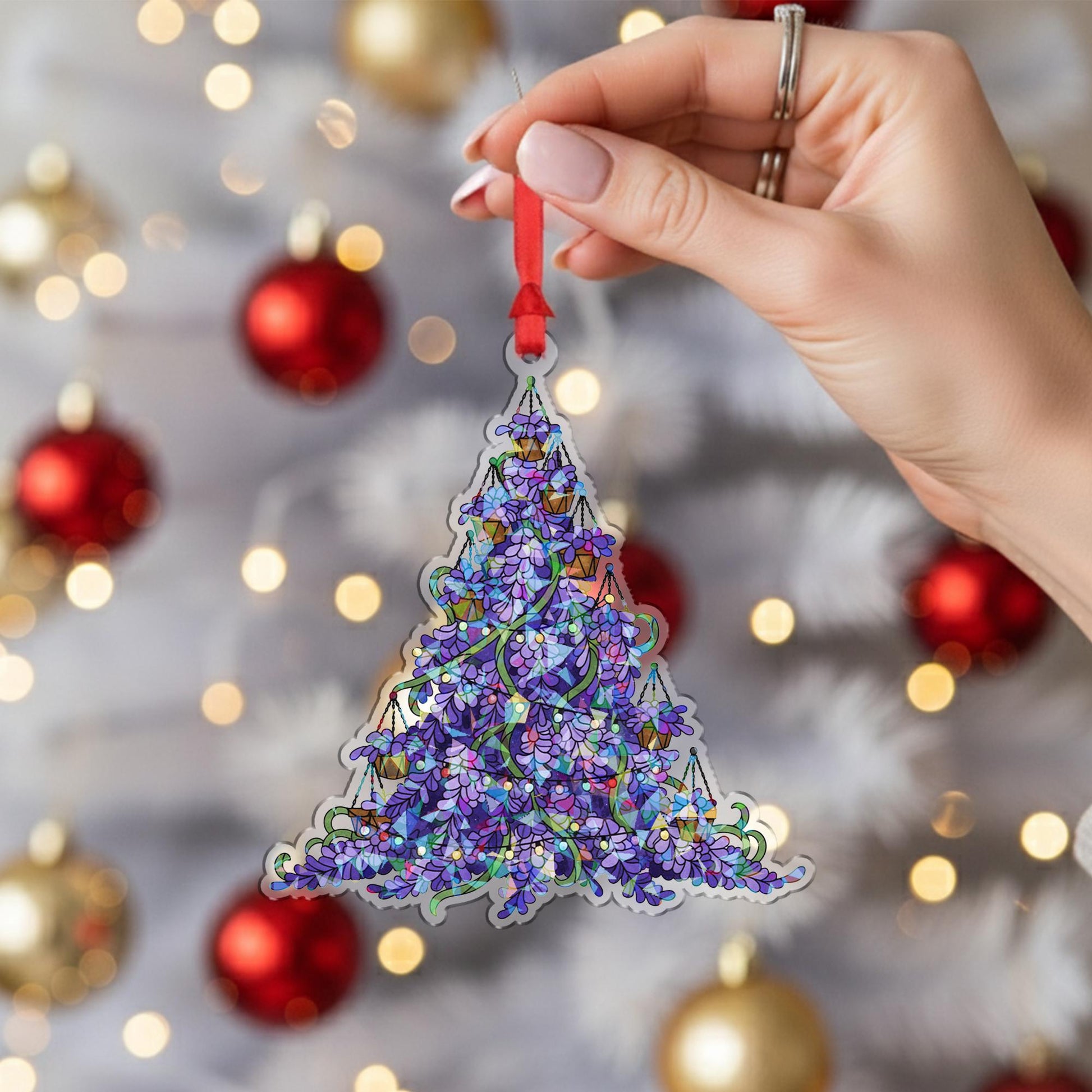 Wisteria Christmas Tree Ornament – Purple Floral Holiday Decoration