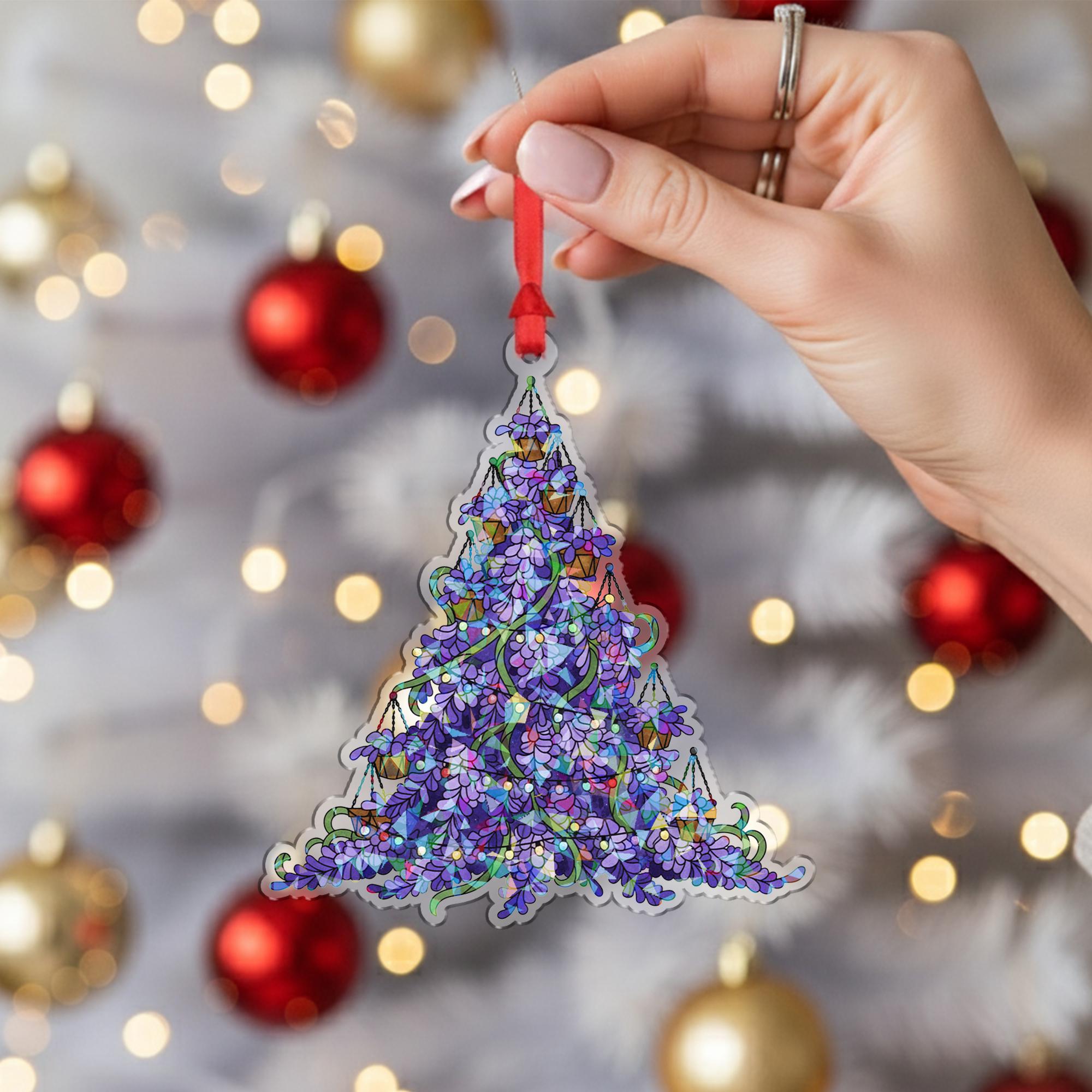 Wisteria Christmas Tree Ornament – Purple Floral Holiday Decoration