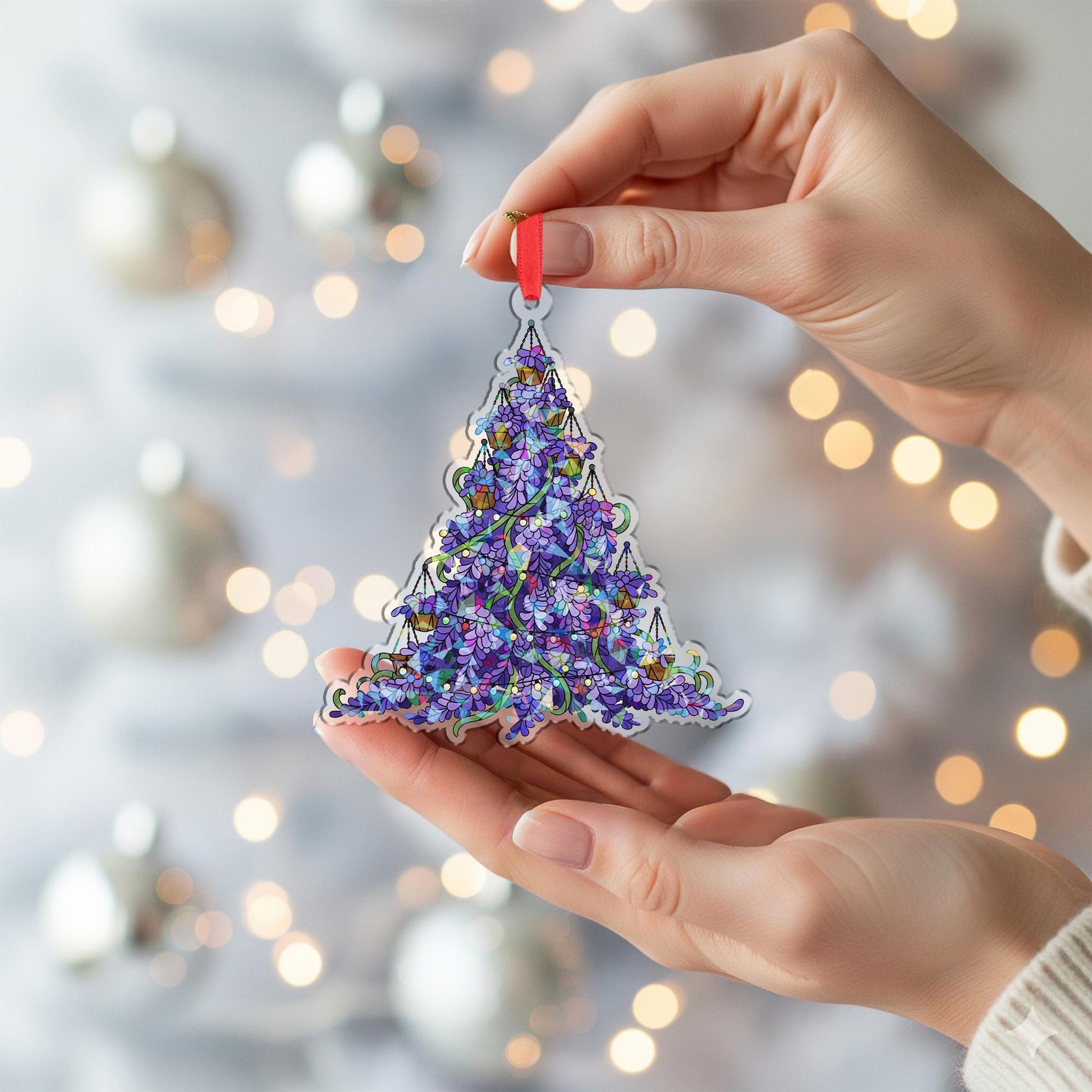 Wisteria Christmas Tree Ornament – Purple Floral Holiday Decoration