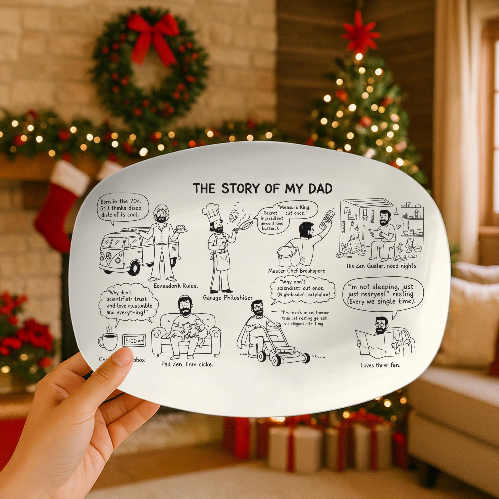 Personalized Memorial Dad Platter: Story of My Dad Remembrance Gift