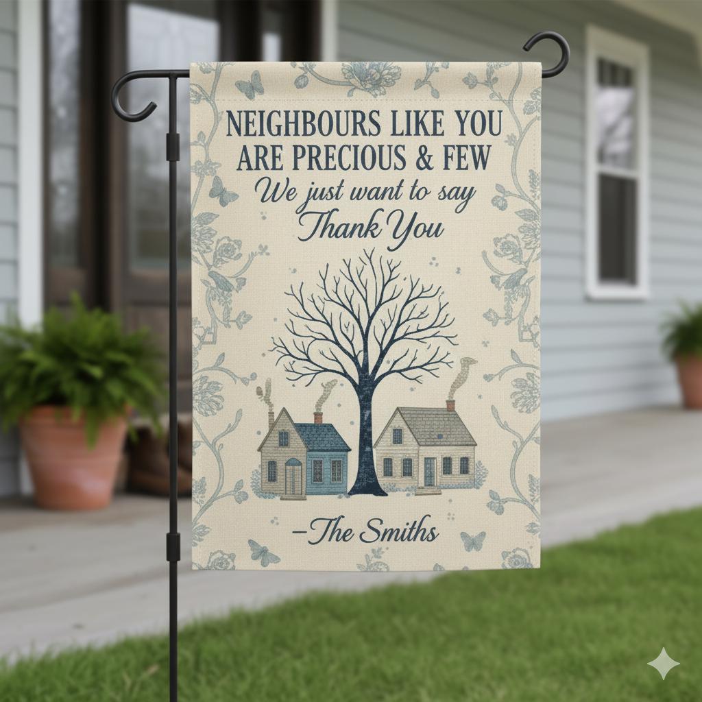 Personalized Neighbor Gift Garden Flag – Thank You Outdoor Yard Decor