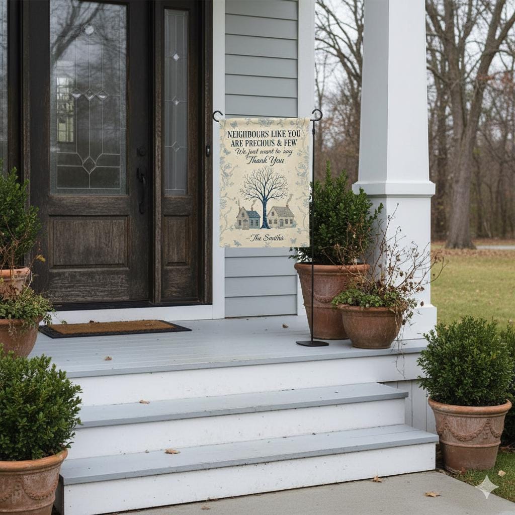Personalized Neighbor Gift Garden Flag – Thank You Outdoor Yard Decor