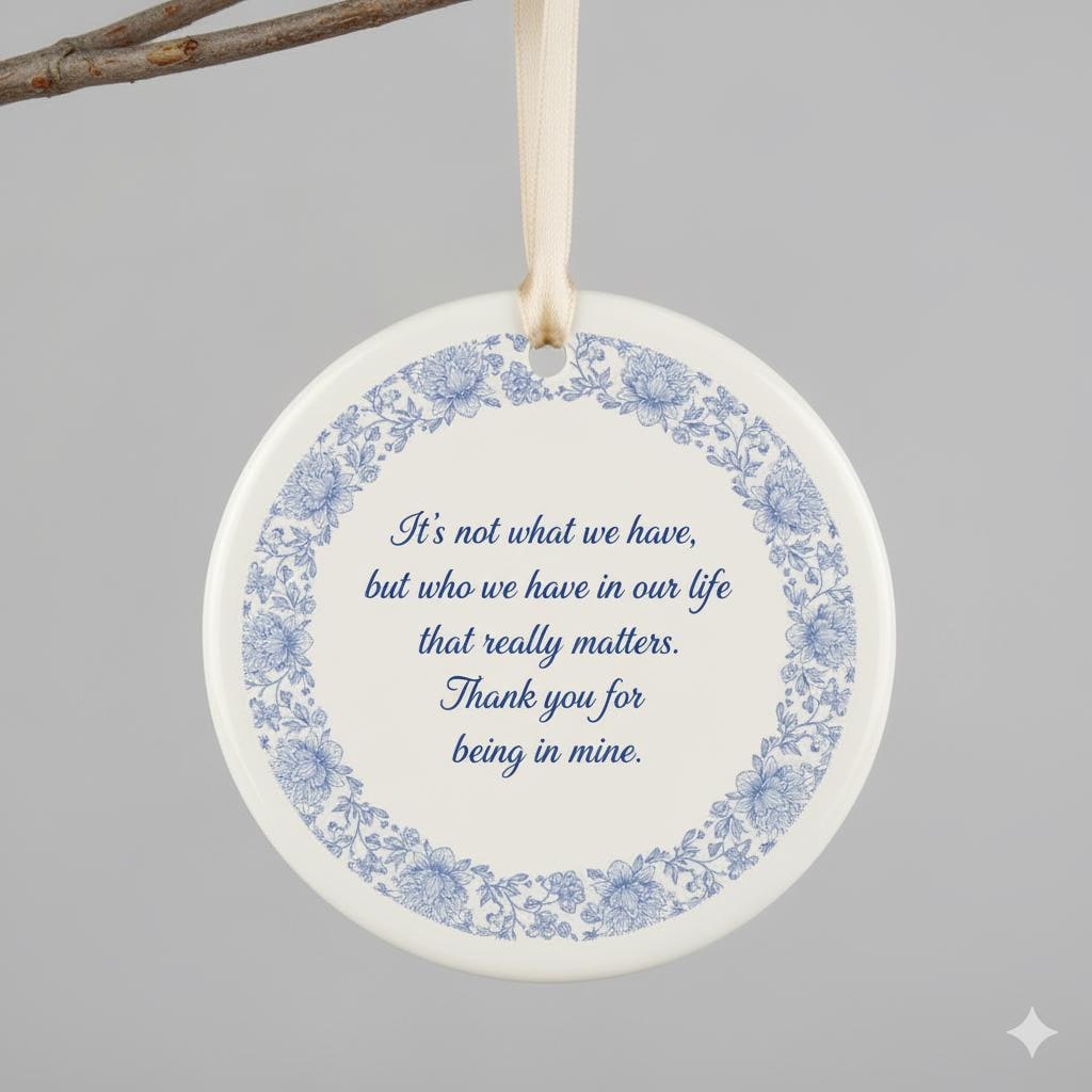 Personalized Engagement Ornament – Ceramic Couple Gift with Date