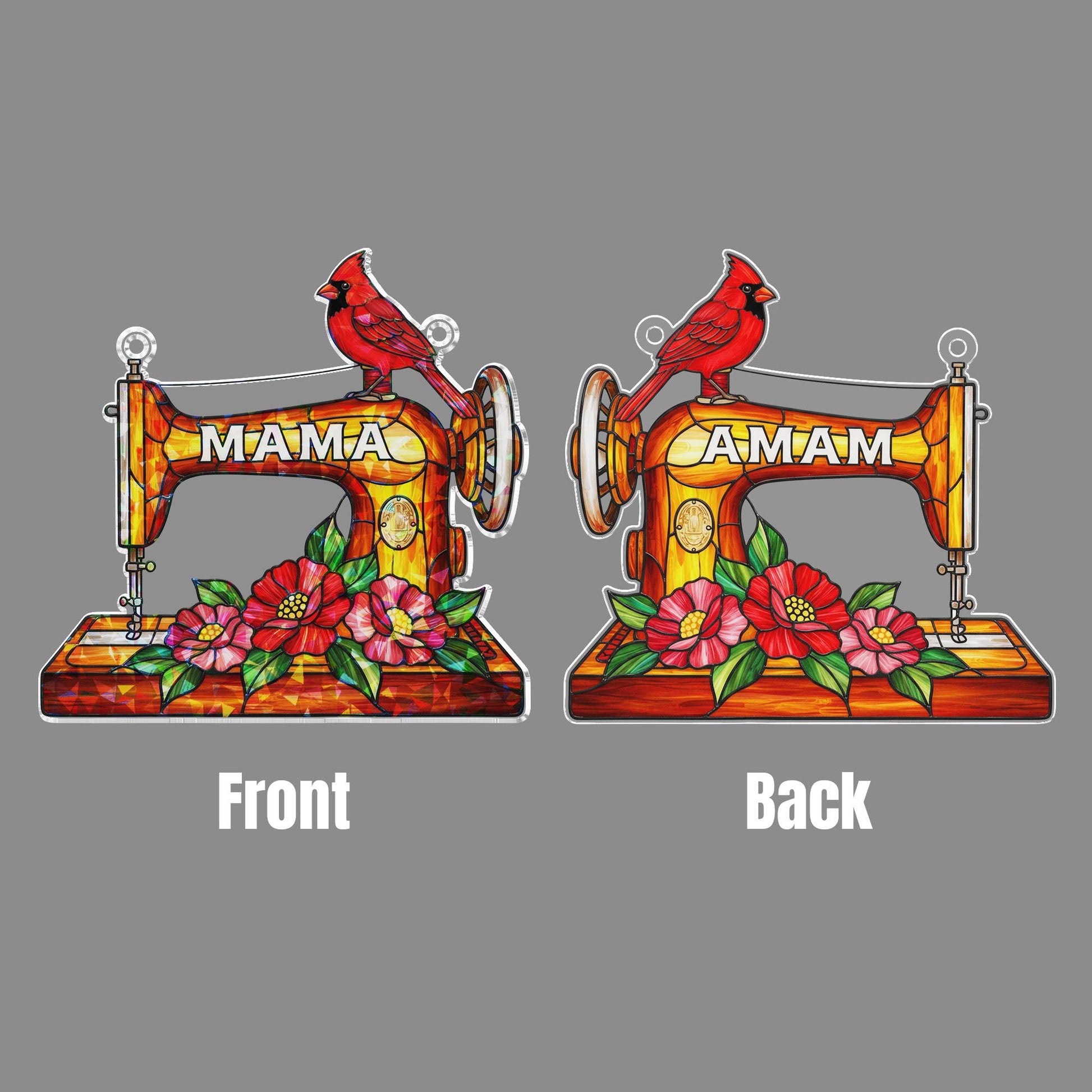 Sewing Machine Cardinal Window Hanging –  Mama Memorial Gift Home Decor