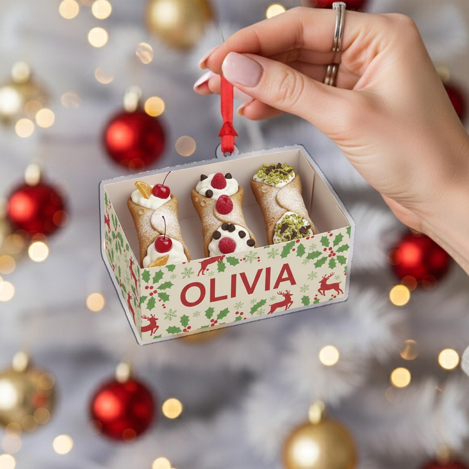 Cannoli Ornament – Personalized Italian Pastry Christmas Tree Decoration
