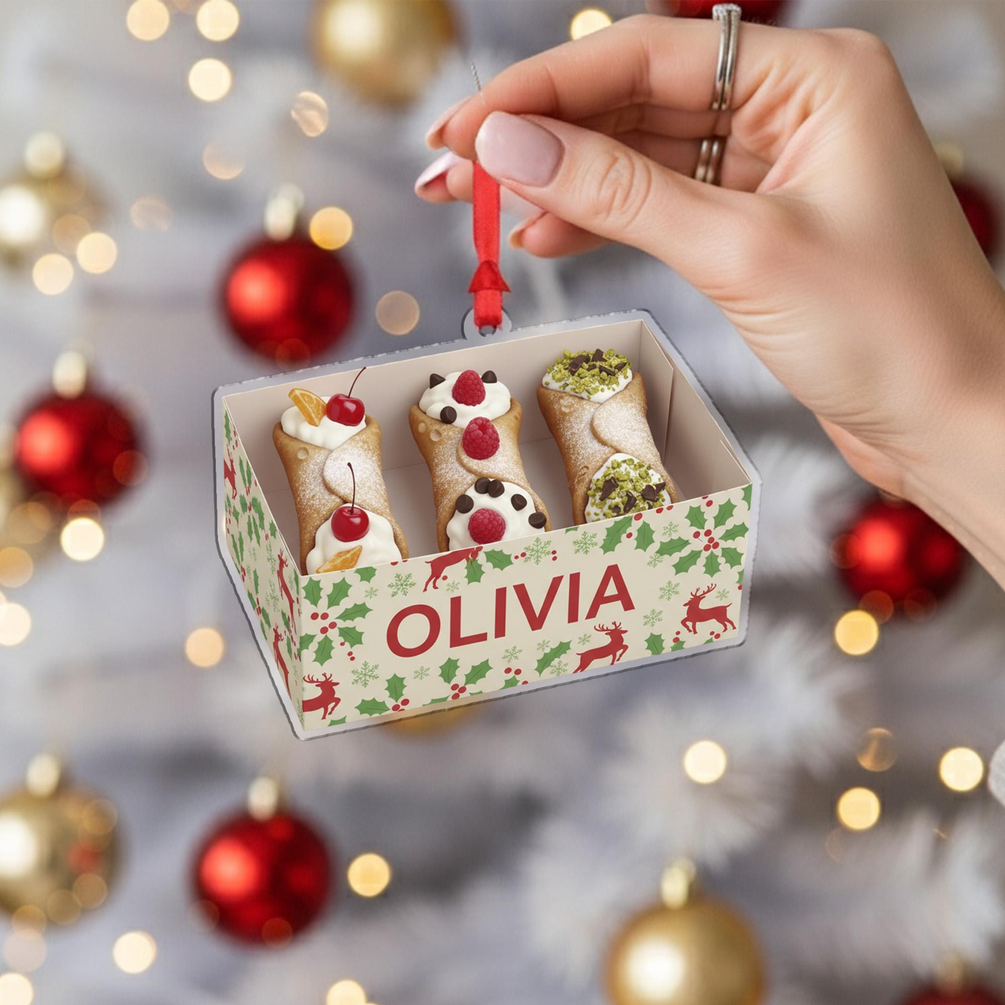 Cannoli Ornament – Personalized Italian Pastry Christmas Tree Decoration