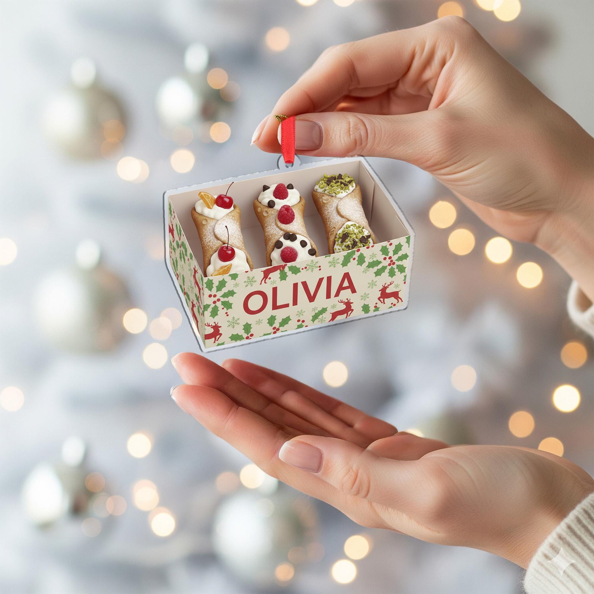 Cannoli Ornament – Personalized Italian Pastry Christmas Tree Decoration