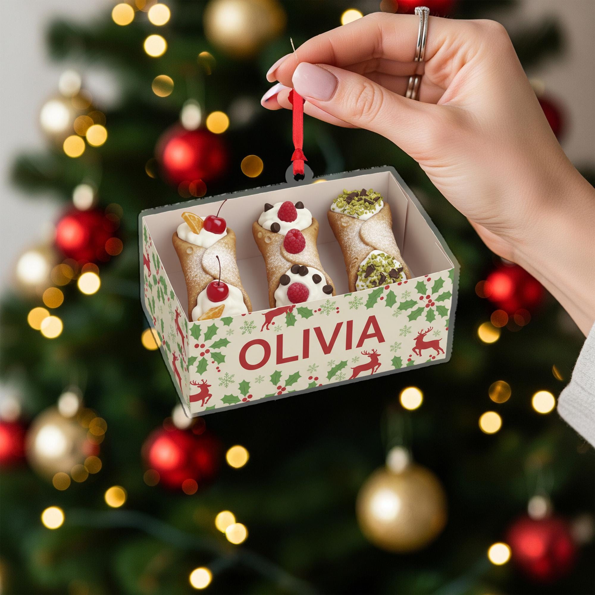 Cannoli Ornament – Personalized Italian Pastry Christmas Tree Decoration