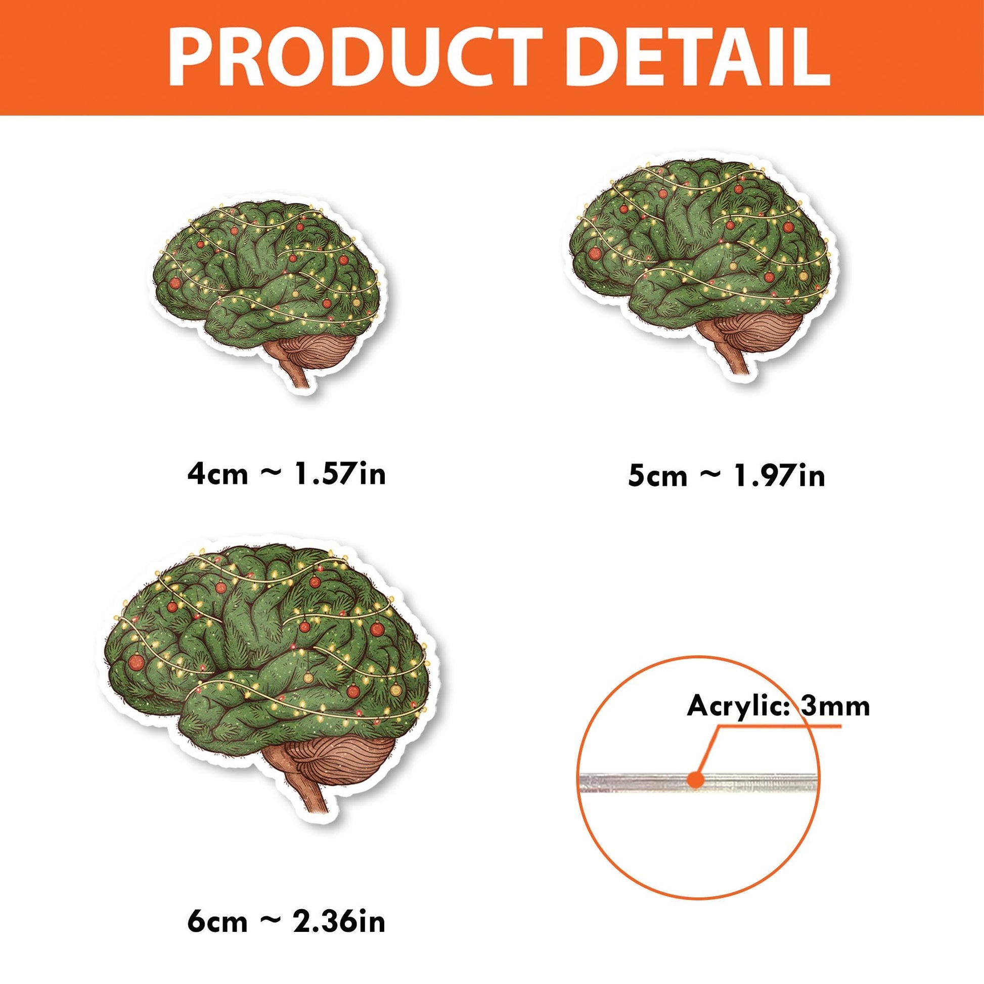 Christmas Brain Badge Reel – Retractable ID Holder for Nurse, Doctor, Neurologist
