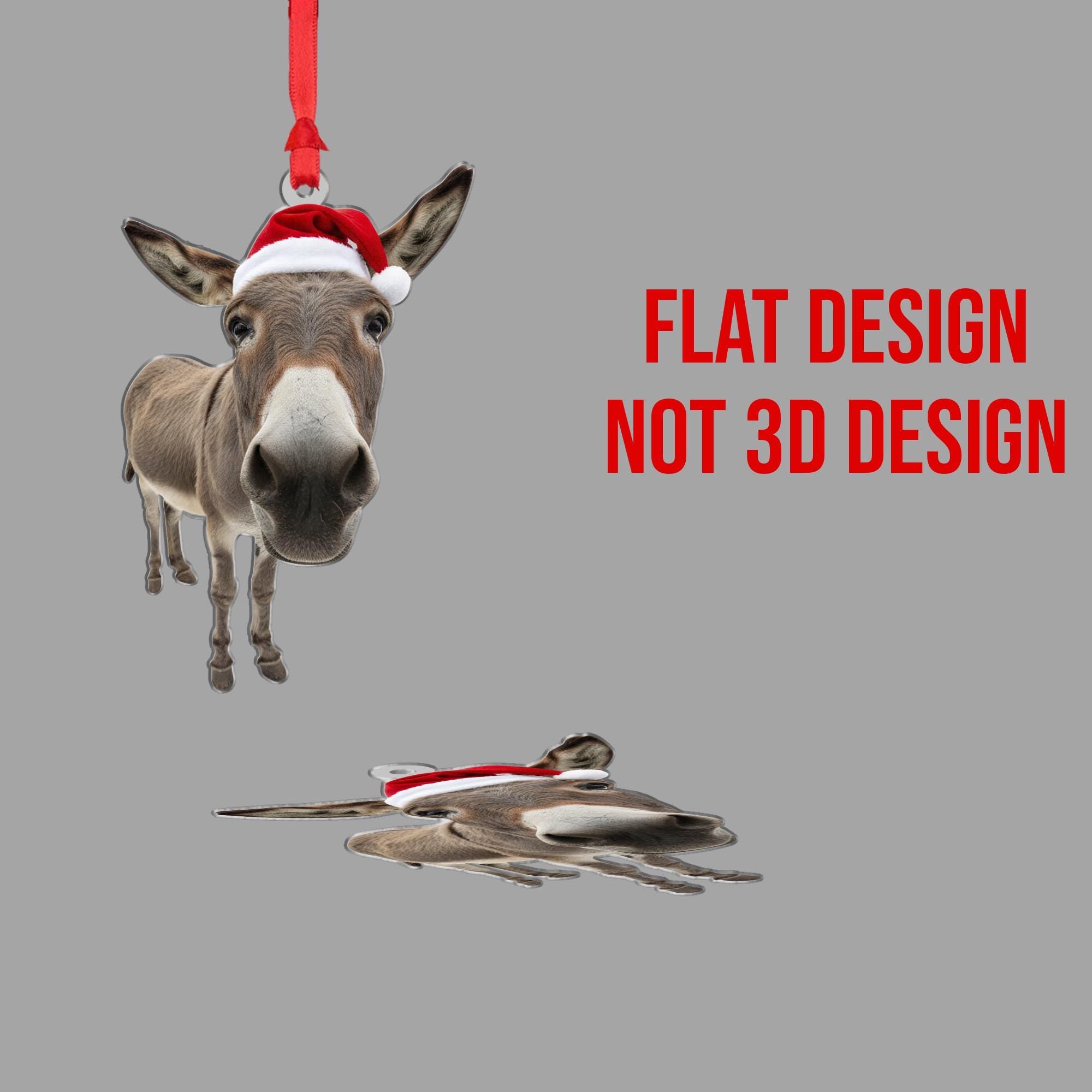 Donkey Christmas Ornament – Santa Hat Holiday Tree Decoration