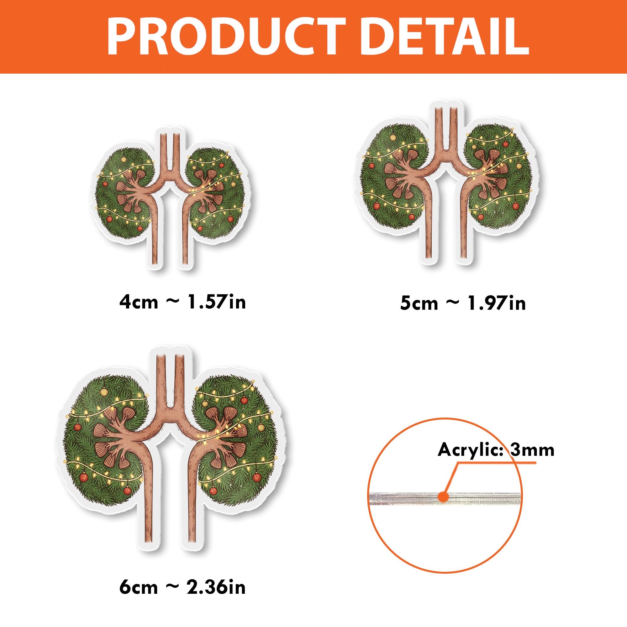Christmas Kidneys Badge Reel – Retractable ID Holder for Nurse, Doctor, Nephrology Gift
