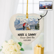 Personalized Heart Ceramic Ornament – Custom Photo and Name Holiday Tree Decoration