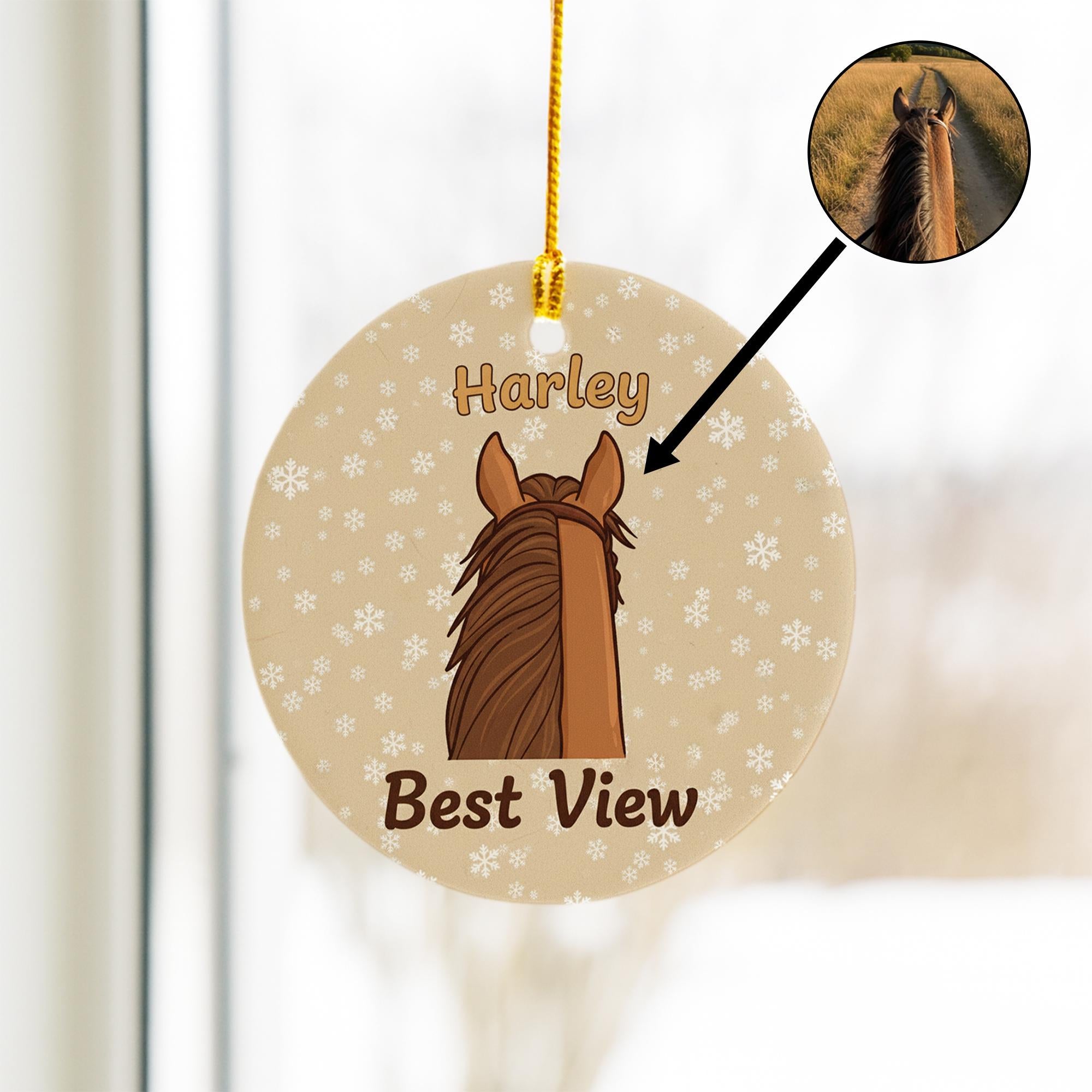 Personalized Horse Ceramic Ornament: Custom Equestrian Christmas Gift