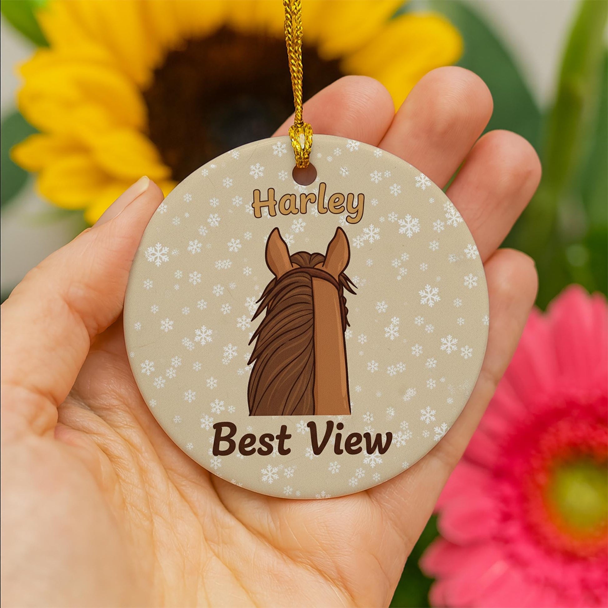 Personalized Horse Ceramic Ornament: Custom Equestrian Christmas Gift