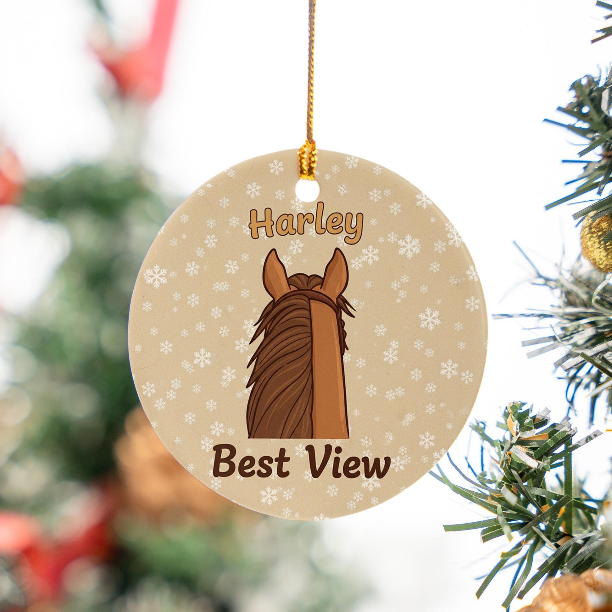 Personalized Horse Ceramic Ornament: Custom Equestrian Christmas Gift