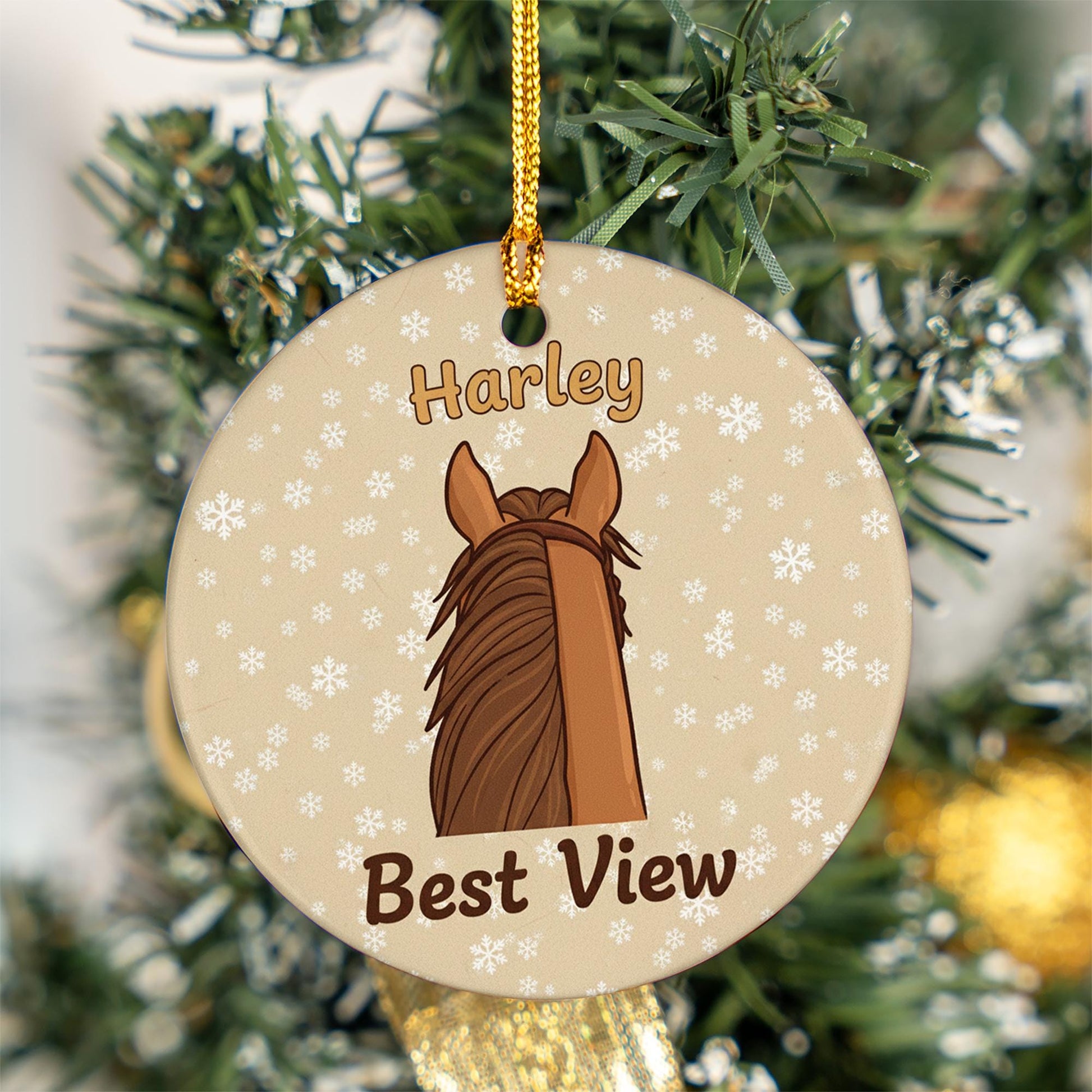 Personalized Horse Ceramic Ornament: Custom Equestrian Christmas Gift