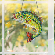 Holographic Largemouth Bass Suncatcher: Fisher Acrylic Window Hanging