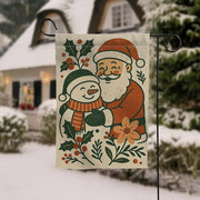 Christmas Garden Flag – Santa and Snowman Outdoor Holiday Yard Decor