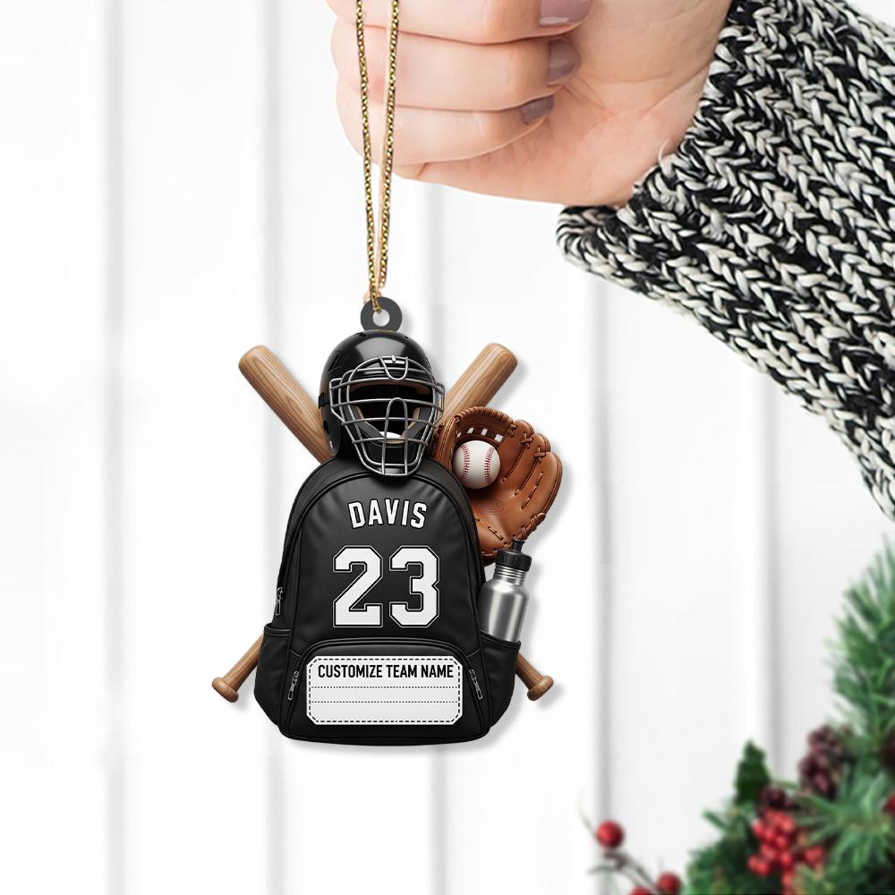 Personalized Baseball Ornament – Custom Jersey Number, Team Name & Player Gift,