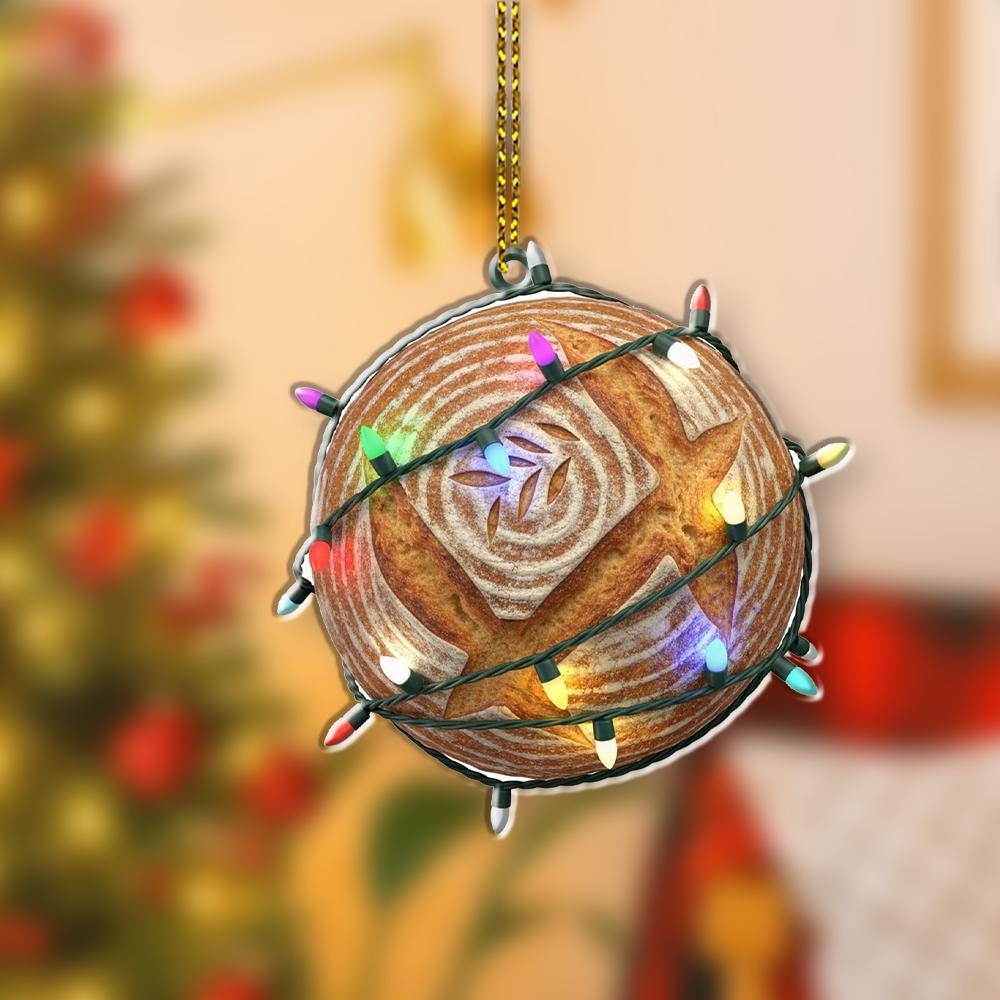 Bread Ornament – Artisan Sourdough Christmas Tree Decoration, Funny Foodie Holiday Gift