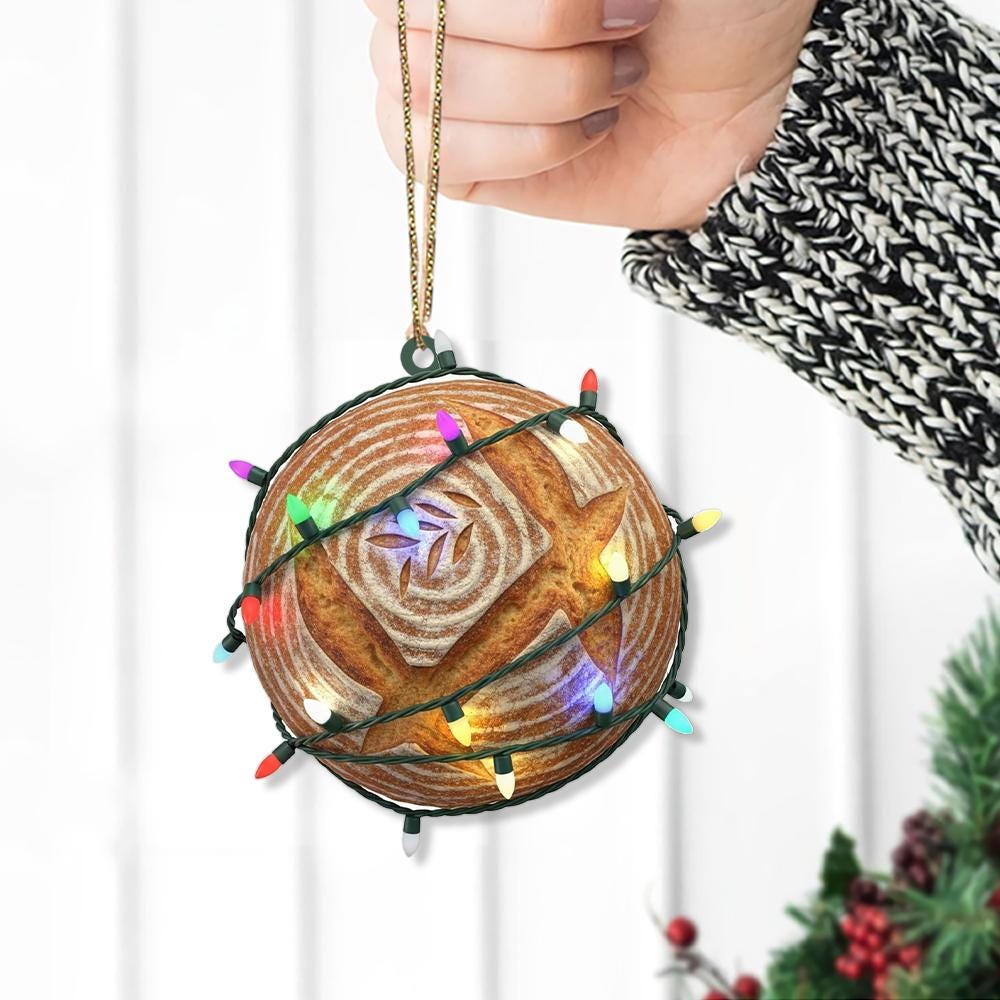 Bread Ornament – Artisan Sourdough Christmas Tree Decoration, Funny Foodie Holiday Gift