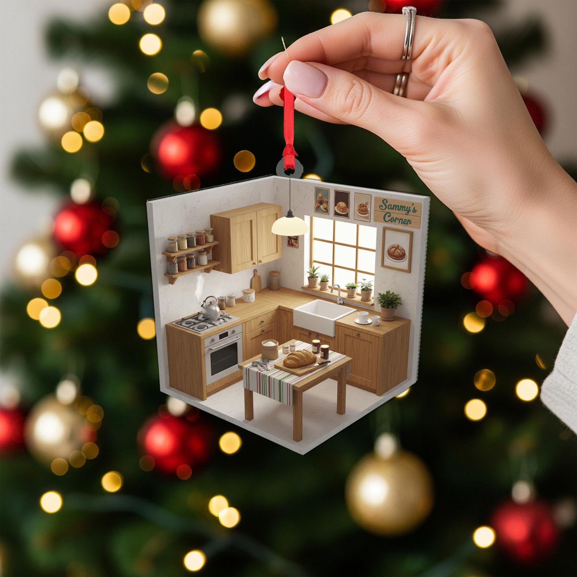 Personalized Kitchen Ornament – Miniature Wooden Baking Room Decoration