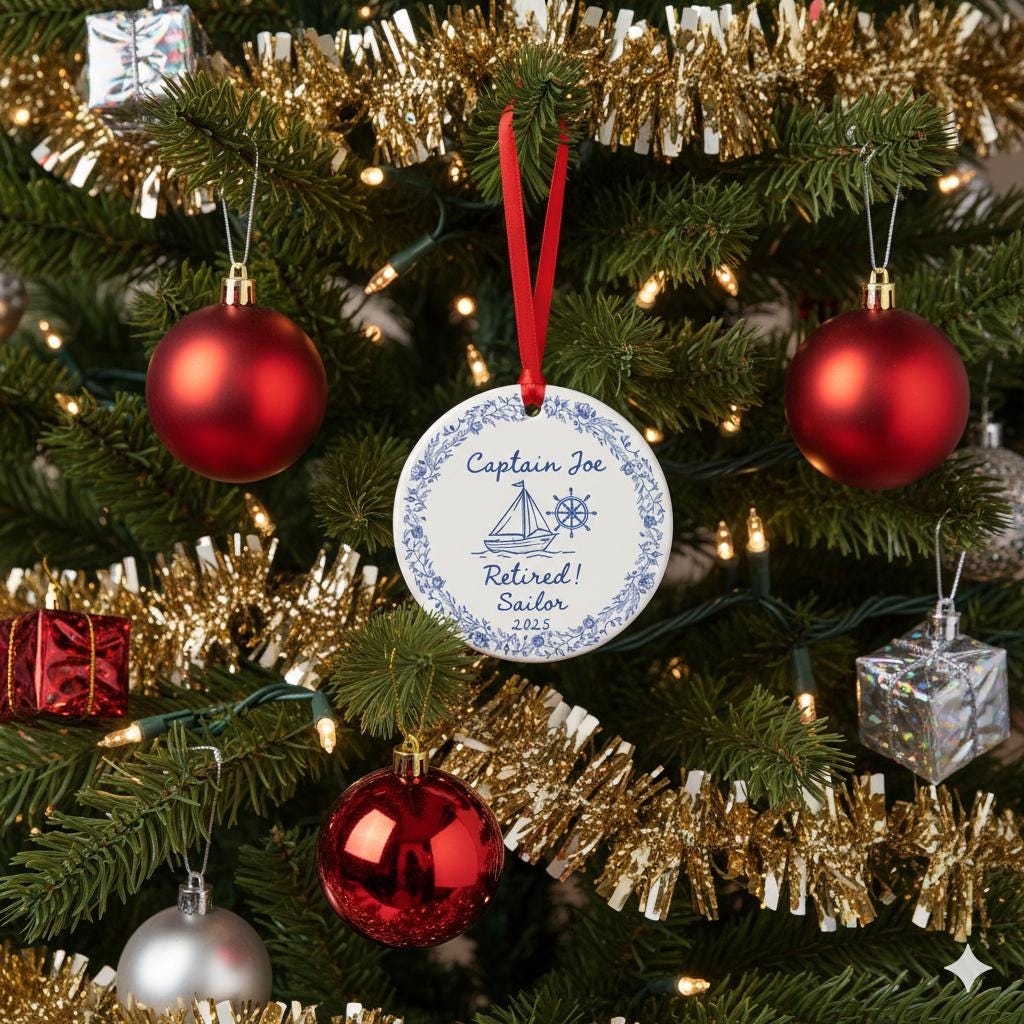 Personalized Retirement Ornament – Custom Career Ceramic Keepsake