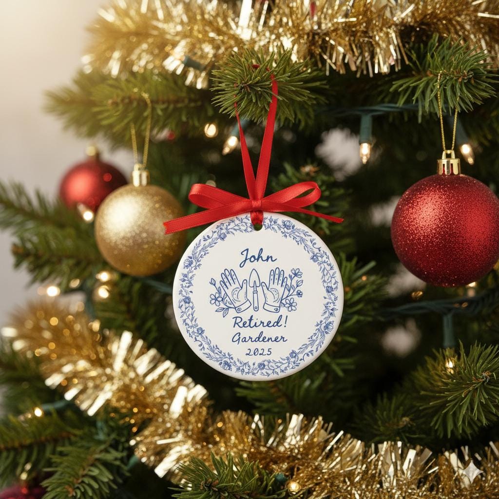 Personalized Retirement Ornament – Custom Career Ceramic Keepsake