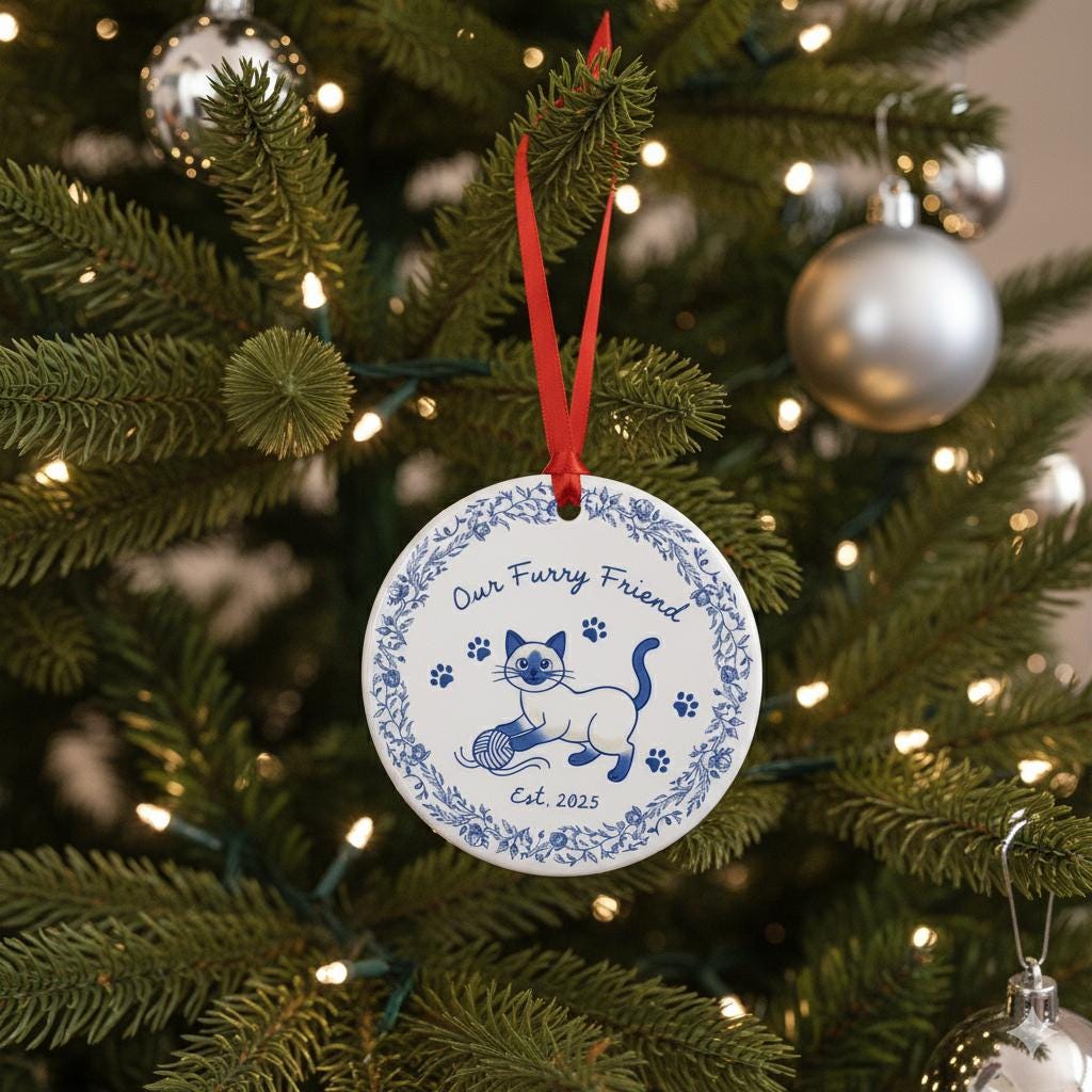 Personalized Pet Ornament – Custom Ceramic New Family Member Keepsake