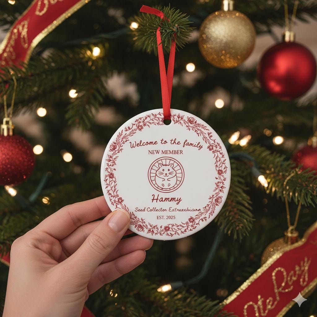 Personalized Pet Ornament – Custom Ceramic New Family Member Keepsake