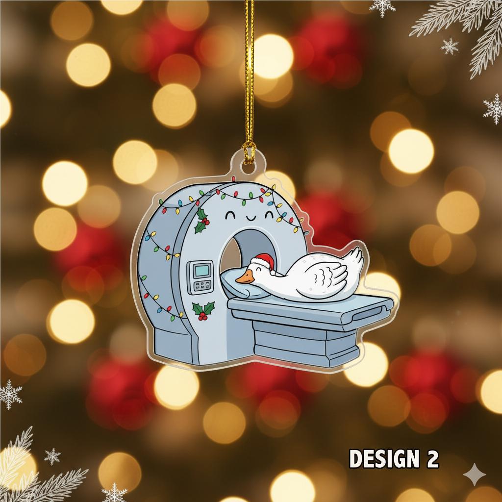 Radiology Christmas Ornament – Goose with X-Ray MRI CT Scan Holiday Tree Decor