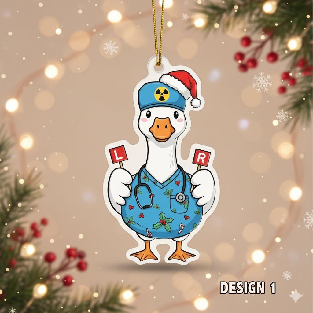 Radiology Christmas Ornament – Goose with X-Ray MRI CT Scan Holiday Tree Decor